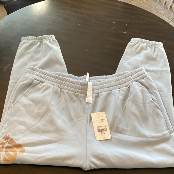 Fabletics Womens Baby Blue Reina Graphic Sweatpants MidRise Side Pockets Size 4x - Picture 1 of 8